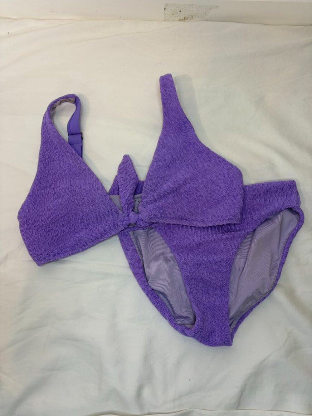 Kitty and Vibe Purple Front Tie Bikini Top And Matching High-Waisted Bottoms